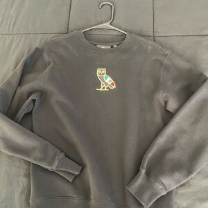 OVO Black Crewneck Sweater with Owl Logo